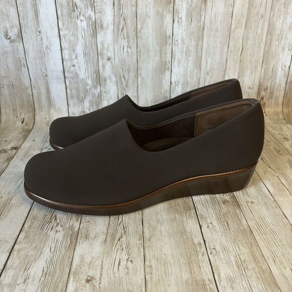 SAS BLISS Slip-On Wedge Shoes Brown Stretch Loafer Tripad Comfort USA Size 10 M - Picture 4 of 9